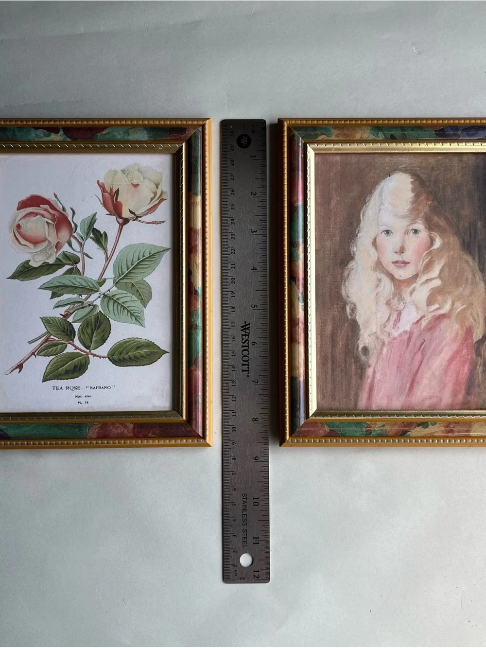 VTG Mixed Matls Burwood w/Goldtone w/Floral Frames w/ Fine Art Prints-Set of 2